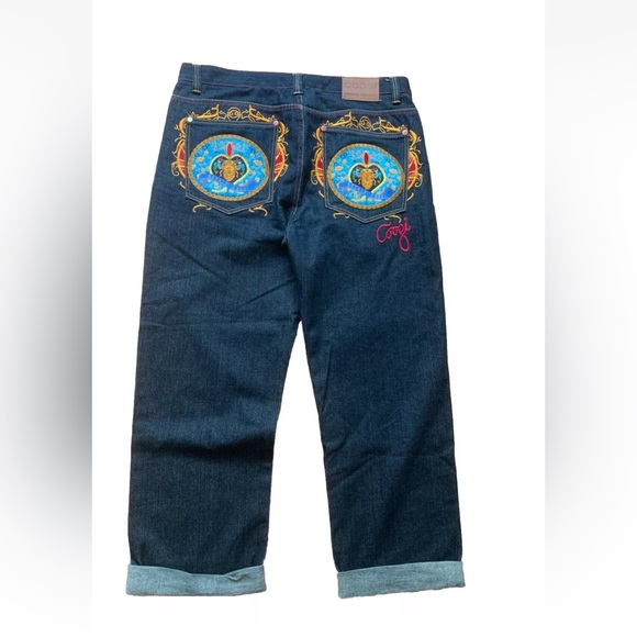 COOGI Jeans 40x33 Black Denim Baggy Wide Leg Skater Hip Hop Y2K